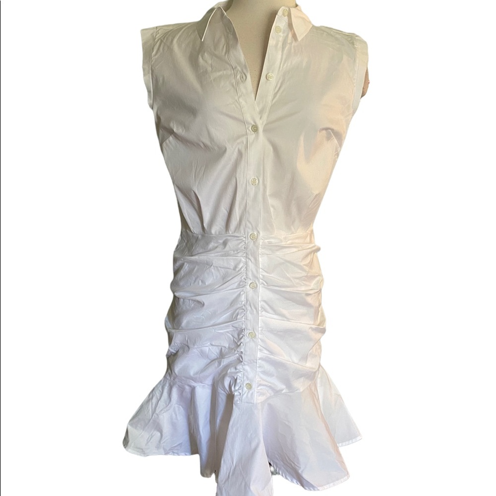 Veronica Beard Bell button down ruched shirtdress